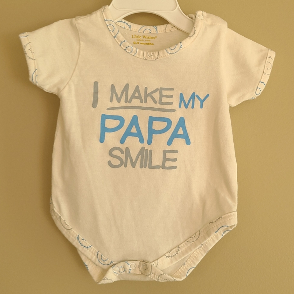 **3/$25**"I Make my PAPA Smile" short sleeved onesie/bodysuit